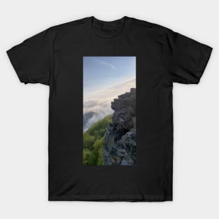 Misty Mountain Cliff in Appalachia T-Shirt